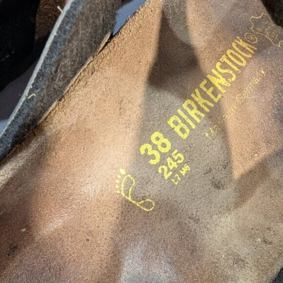 Birkenstock Guzeh Black Leather Footbed Sandals Size 38 - Picture 3 of 4